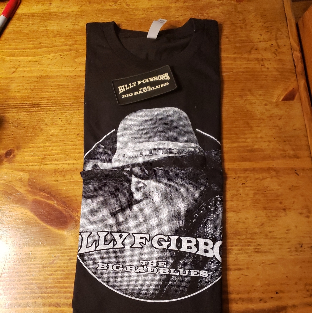 Billy Gibbons limited ed Tshirt XL & patch ZZ Top